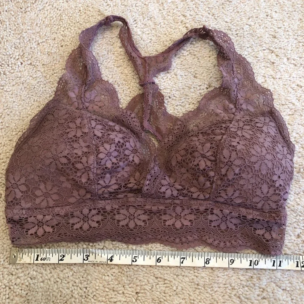Aerie Racerback Lace Padded Wireless Bralette Size X-Small - Picture 3 of 11